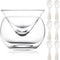 Glass Caviar Chiller Server Set with 6 Pcs Caviar Spoons, Mother of Pearl Spoon for Martini Wine Cocktail