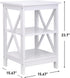 ZENY End Table, Sofa Side End Storage Shelf, Versatile X-Design Wooden Side Table, Living Room, Bedroom, Office