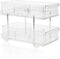 Masirs 2-Tier Clear Pull-Out Drawer Organizer, Compact Makeup and Closet Organizer, Easy Assembly Kitchen Storage