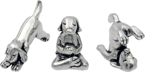 Basic Spirit Mini Yoga Dog Figurine Set (Pewter) - 3 pc.