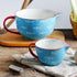 Blue Fish Pattern Kitchen Ceramic Mixing Bowl, 0.5 Quart, with Pouring Spout and Handle