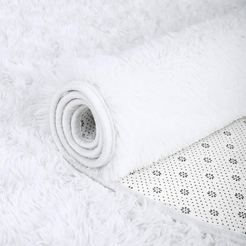 ISEAU Super Soft Fluffy Rugs Shag Area Rug for Bedroom Living Room Fuzzy Mat Plush Anti-Slip Carpets (3ft x 5ft, White)