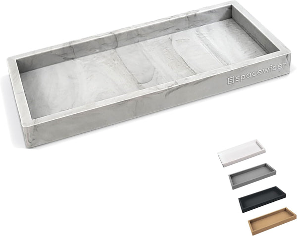 Small 7.7" Silicone Countertop Tray - Kitchen Sink Tray for Soap Bottles, Key Trinket Ring, Shatterproof Flexible Design