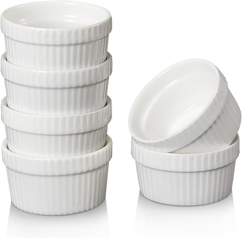 Vidalenta Mini Ramekins Set of 6, 1.5 oz Dipping Sauce Cups, Porcelain Souffle Dish, Small Bowls for Charcuterie Board,