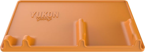 Yukon Glory Orange Tool Resting Mat, BBQ Utensil Holder, Heat-Resistant Non-Stick Silicone Mat for Outdoor Cooking