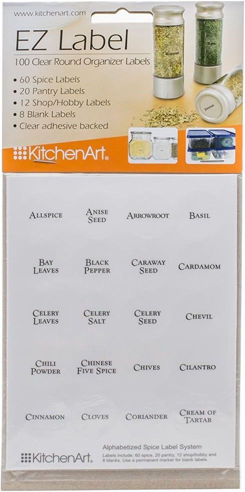 KitchenArt EZ Spice Label Set, 100-Piece