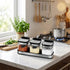 304 Set 3 Counter, Condiment Jar Spice Container with Stainless Steel Lids and Spoons,Clear Glass Condiment Canisters