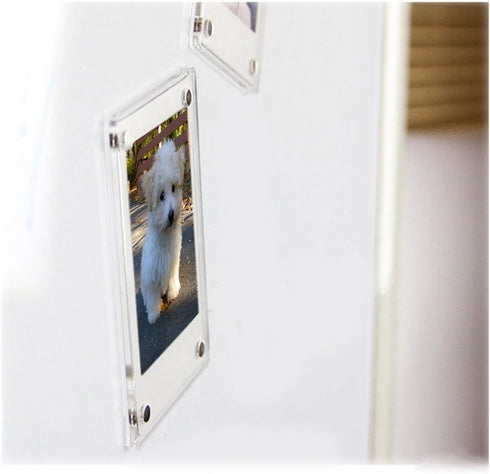 2 PCS 3-inch 2-Sided Clear Acrylic Magnetic Photo Frame, Elegant Frameless Display for Fujifilm Mini Film