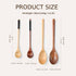 4 Set, 4 Pcs Wood Spoon Pcs Long Wooden Mixing Spoons,Wood Honey Spoons, Natural Wooden Spoons for Eating, Oatmeal