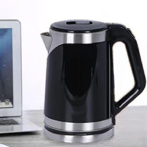 Double Wall Stainless Steel Electric Kettle, 900W Automatic Power Off, 2L Capacity for Home & Office, Black