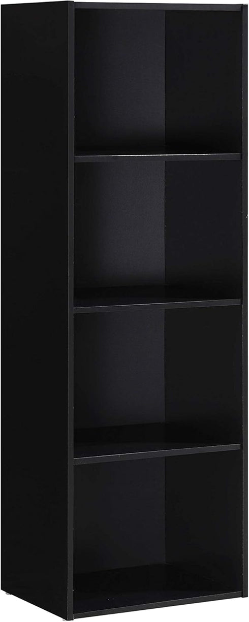 Hodedah 4-Shelf Bookcase in Black