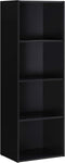 Hodedah 4-Shelf Bookcase in Black