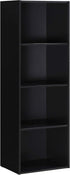 Hodedah 4-Shelf Bookcase in Black