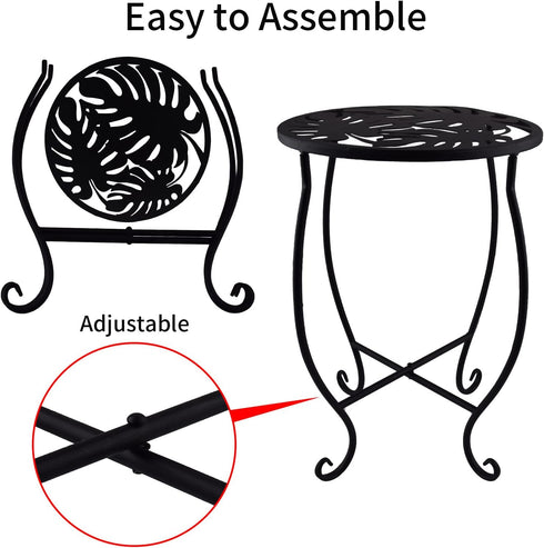 TLBTEK Stand,10 Inch 4) Planter Metal Round Potted Plant Stands Indoor Outdoor ,Single Modern Flower Pot Stand Holder