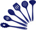 Culinary Couture Blue Silicone Kitchen Utensils Set of 6, Non-Stick Heat-Resistant with Steel Inner Core