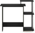 Furinno Efficient Home Laptop Notebook Computer Desk with Square Shelves, Black/Grey