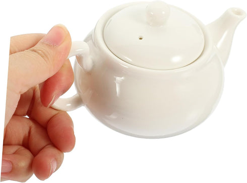 White Porcelain Tea Set, Compact Ceramic Teapot, Teaware, Turkish Teapot, Travel Vintage Tea Infuser