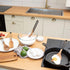 Wooden Utensils for Cooking - Acacia Wood, Modern Design, Scratch-Resistant Stainless-Steel Handles