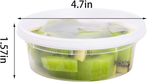 TashiBox [8 oz-50 Sets Plastic food storage containers with lids airtight, BPA Free, Microwave/Dishwasher/Freezer Safe/