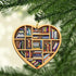 AyeBeau 2025, Book Lovers Ornaments Gifts, Bookshelf Heart Ornament Christmas for Tree Bookstore Book Lovers Heart