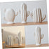 VOSAREA Ceramic Cactus Figurine Minimalist Cactus Statue Jewelry Holder Centerpiece Ornament for Home Office Decor