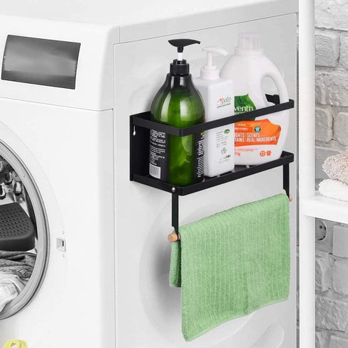 Magnetic Spice Rack for Refrigerator, Magnetic Paper Towel Holder, 2 Hooks, Kitchen Storage Organizer for Spices and