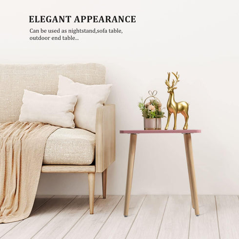 FORAOFUR Small Accent Table, Modern Mini Coffee Table with Natural Wood Legs, Quick Assembly End Furniture for Bedroom
