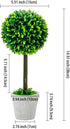 MyGift 15 Inch Boxwood Topiary Tree - 2 Pack Faux Plant Balls in Gray Pulp Planter, Tabletop Home Décor