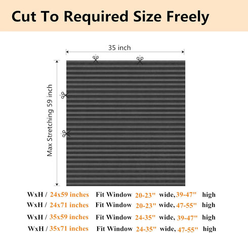 Window Blinds Cordless Blackout No Drill Cut to Size Clip On Stick On Temporary Blinds for Home
