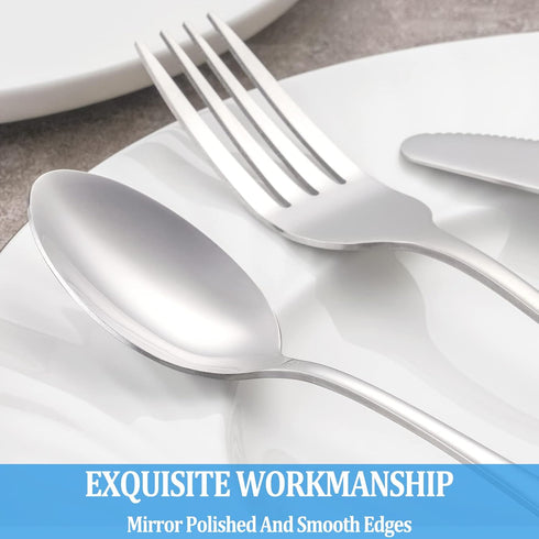 Dinner Spoon Set, 16 Pcs 7.3" Tablespoons, Premium Food Grade 18/10 Stainless Steel, Durable Metal Spoons, Mirror