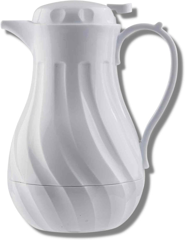 Tablecraft 64 Ounce Insulated Coffee Server, Tea and Hot Water Beverage Dispenser, Swirl Thermal Triple Wall, BPA Free,