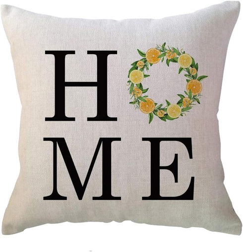 ULOVE LOVE YOURSELF Farm Fresh Lemons Throw Pillow Case - Summer Farmhouse Decor, Set of 4 Lemon Wreath/Lemon Truck