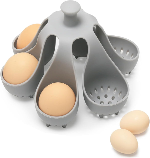 Dacthuw Silicone Egg Boiler Rack for Hard Soft Boiled Eggs, Food Grade Silicone