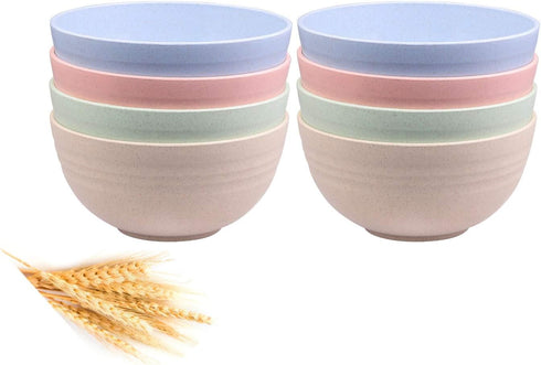 Unbreakable Cereal Bowls, 24 OZ Wheat Straw Fiber Lightweight Bowl Sets, Dishwasher & Microwave Safe