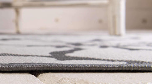 Unique Loom Outdoor Botanical Collection Area Rug - Rose, Gray/Silver (2' x 6' 1" Runner)