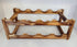 Easy-Install 8-Bottle Wine Rack - Premium Carbonized Pine Wood, Two-Tier Design for Countertop, Home Kitchen Pantry