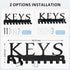 Black Key Holder Wall Mount, Decorative Key Rack Organizer with 10 Hooks, Metal Adhesive Keychain Holder