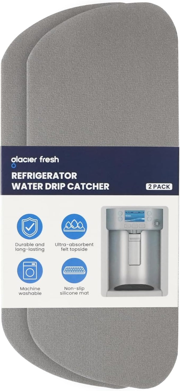 GLACIER FRESH Cuttable Refrigerator Drip Catcher, Water Absorbent Fridge Water Dispenser Drip Tray, Replacement for