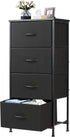 DUMOS Nightstand with 4 Drawers Bedside Table with Removable Fabric Bins Sturdy