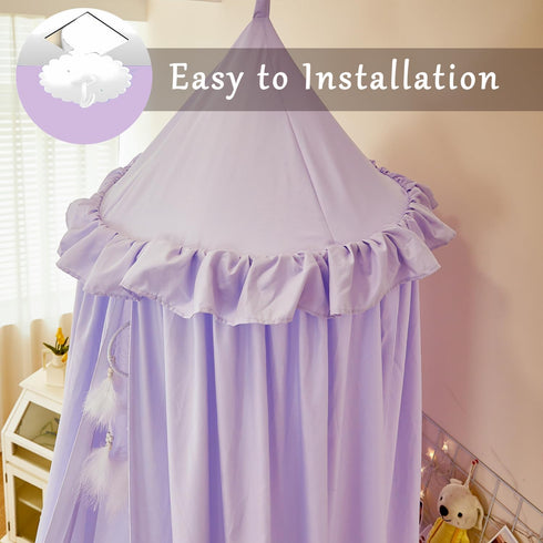 dix-rainbow Princess Decor Canopy for Kids Bed, Soft and Durable Bed Canopy for Girls Room Tent Canopy Dreamy Mosquito
