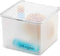madesmart Small Bin with Lid-Stack Collection, Frost Soft-Grip Lining and Non-Slip Feet