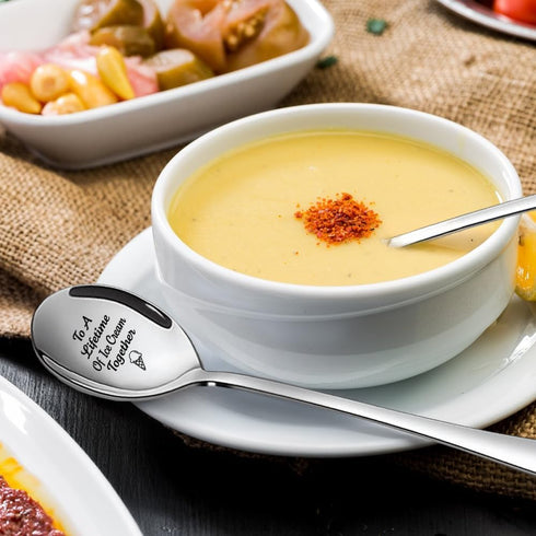 ZBBFSCSB 2 Set, To A Lifetime of Ice Cream Together - Pcs Spoon His & Her Ice Cream Spoons, Perfect for Couples
