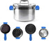 Silicone Hot Pan Handle Holder - 3Pcs Heat Resistant Non-Slip Rubber Covers for Kitchen Cookware, Blue
