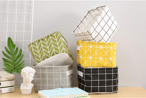 AARAINBOW 3 Packs Storage Basket Bins, Canvas Mini Storage Cubes for Makeup, Toys, Books (3 Black)