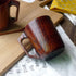 14 oz Wood Cup Coffee Mug for Men, Unique Small Wooden Tankard, Portable Outdoor Viking Mug, Fancy Beer Mugs