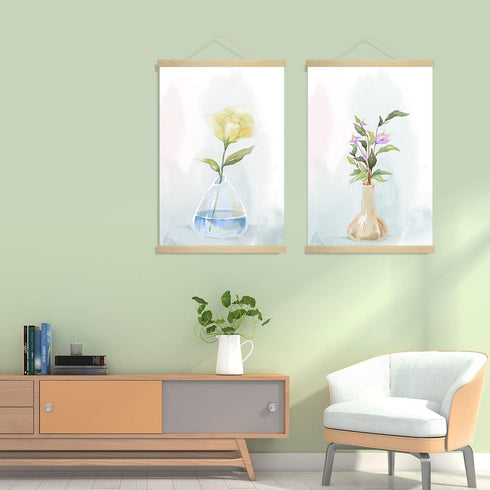 11 Inch Wide Magnetic Poster Hanger Frame - 11x17, 11x14, 11x22 Wood Frame for Posters, Prints, and Artwork