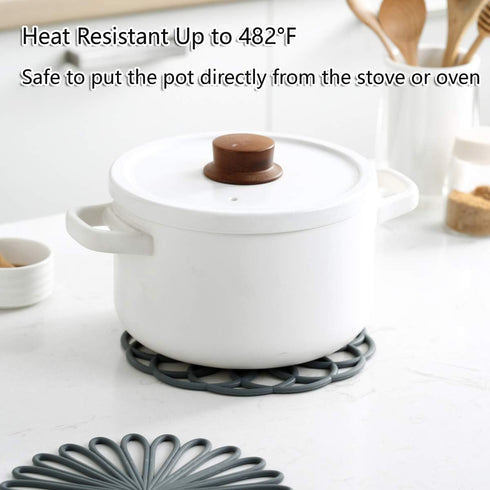 Set of 3 Silicone Trivet Mat - Hot Pot Holder Hot Pads for Table & Countertop - Trivet for Hot Dishes - Non-Slip & Heat Resistant Modern Kitchen Hot Pads for Pots & Pans, Black by colinda