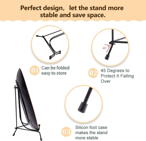 LIONWEI LIONWELI 4inch Upgraded Anti-Slip Iron Plate Display Stand - 2 Pack Black Easel Holders