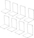 Lulonpon 8pcs Acrylic Book Ends - Non-Skid Clear Bookends for School Library and Desktop Organizer, Book Shelves