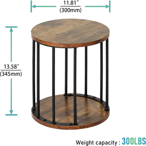 300lbs HDANI Small Round Wooden Step Stool for Kids Adults, Load Capacity Garden Stool, Non-Slip Small Stool for Plant